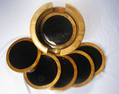 black gemstone drink coasters